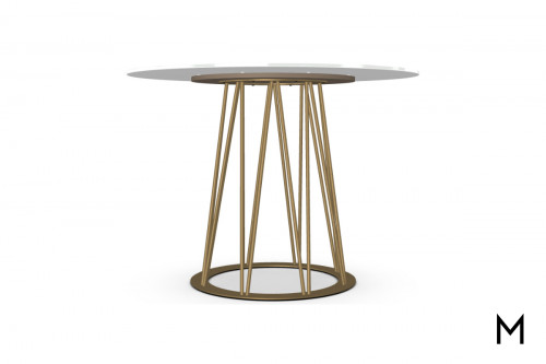 Chevaun Dining Table with White Glass Top