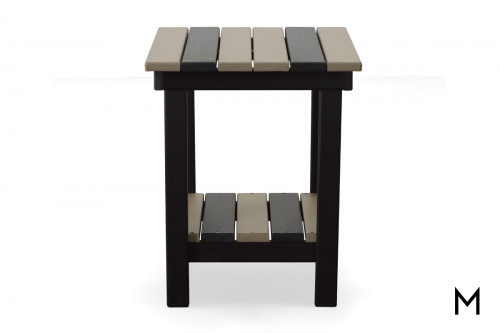 Outdoor End Table in Weatherwood and Black
