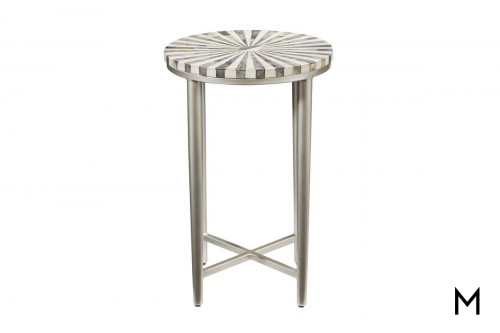 Pinwheel Striped Top Accent Table