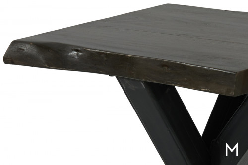 M Collection Eddard Lamp Table with Live Edge Top