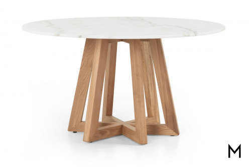 White Marble Round Top Dining Table
