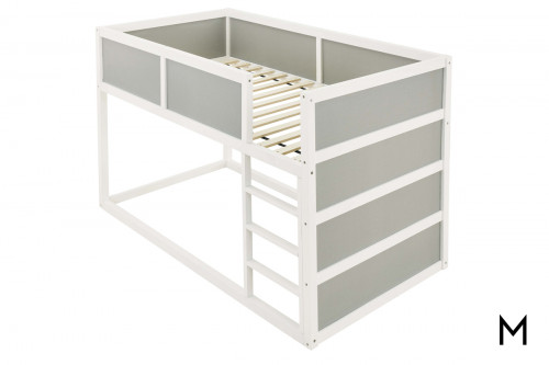 Twin Loft Bed with Ladder and Side Rails
