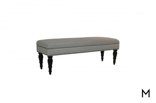 Fiona Tufted Bench with Turned Legs
