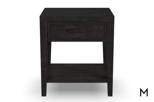 Charcoal Gray Accent Table with One Drawer