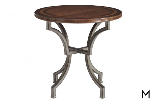 Traditional Round Inlaid End Table