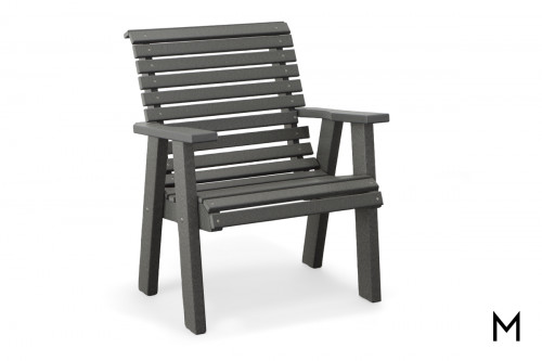 Roll-Back Patio Chair in Dark Gray