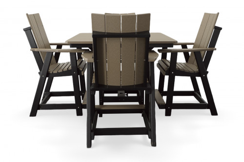 Counter Height 5-Piece Patio Dining Set in Weatherwood on Black