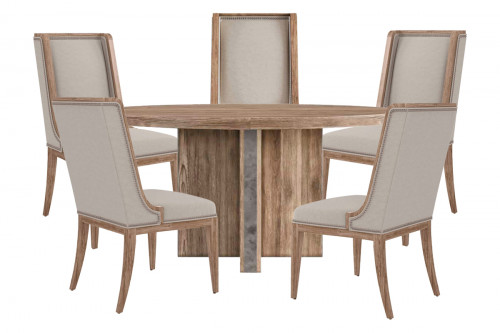 Paraza Six-Piece Dining Set Round Table & Five Side Chairs