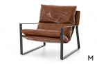 Metal and Leather Accent Chair Color Thumbnail Brown