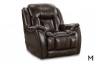 Lynde Leather Power Recliner with Power Headrest, Lumbar, and Footrest Color Thumbnail Brown