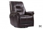M Collection Carson Veronica Coffee Leather Recliner Color Thumbnail Brown