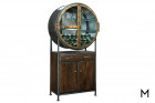 Porthole Bar Cabinet with Glass Front Doors Color Thumbnail Gold