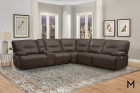 M Collection Reclining Sectional Sofa Color Thumbnail Chocolate