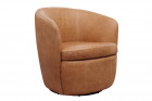 M Collection Baceno Leather Swivel Chair Color Thumbnail Brown