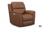 Leather Power Recliner with Power Headrest Color Thumbnail Tan