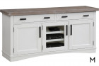 M Collection Americana Modern 63" TV Stand Console with Cotton White Finish Color Thumbnail White