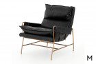 Leather Slouch Accent Chair Color Thumbnail Black