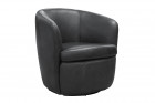 M Collection Baceno Leather Swivel Chair Color Thumbnail Gray
