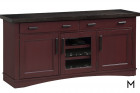 M Collection Americana Modern 63" TV Stand Console with Cranberry Finish Color Thumbnail Red