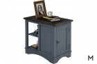 M Collection Americana Modern Chairside Table in Denim Color Thumbnail Denim Blue