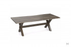 Live Edge 90" Rectangular Dining Table in Steel Color Thumbnail Steel