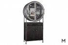 Porthole Bar Cabinet with Glass Front Doors Color Thumbnail Silver