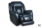 Lynde Leather Power Recliner with Power Headrest, Lumbar, and Footrest Color Thumbnail Blue
