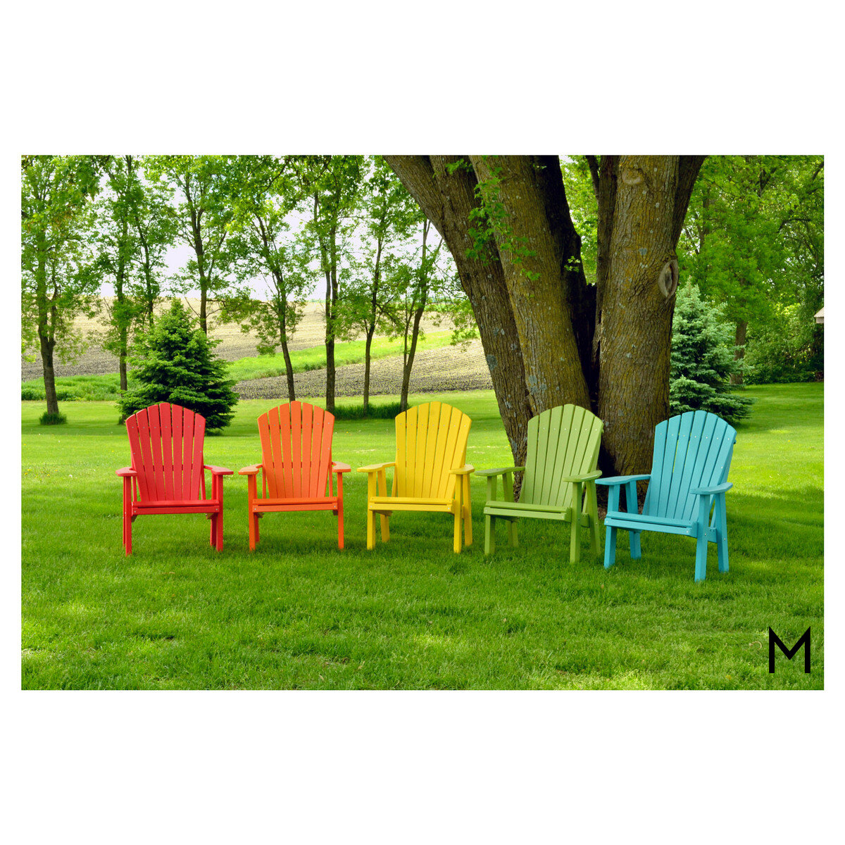 Adirondack Outdoor Patio Armchair - Mahogany & Black