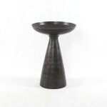 Marguerite Bronze Pedestal Table with Mirrored Top - Image 6