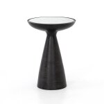 Marguerite Bronze Pedestal Table with Mirrored Top