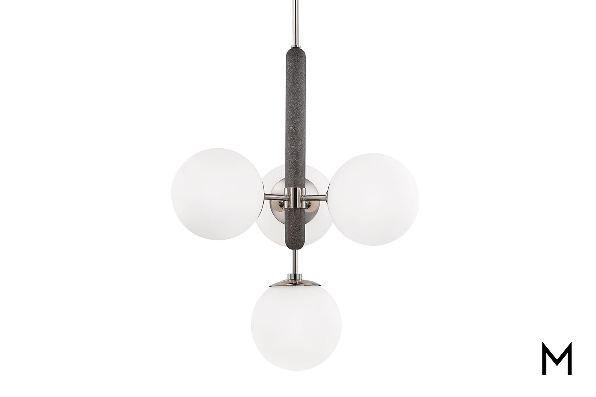 Concrete and Nickel 4-Light Pendant