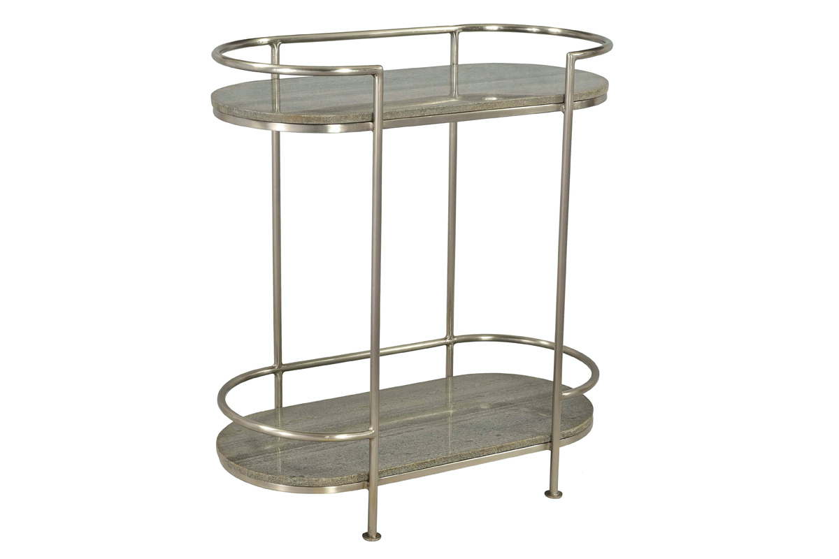 Burdett Side Table Bar with Stone Shelves