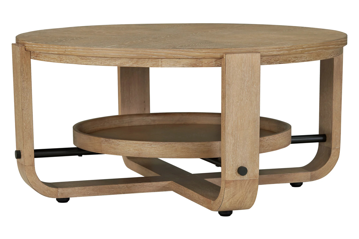 MIzHhpZO2ggIEPBQlgQf Embu Round Cocktail Table with Open Lower Tray Shelf - Image 1