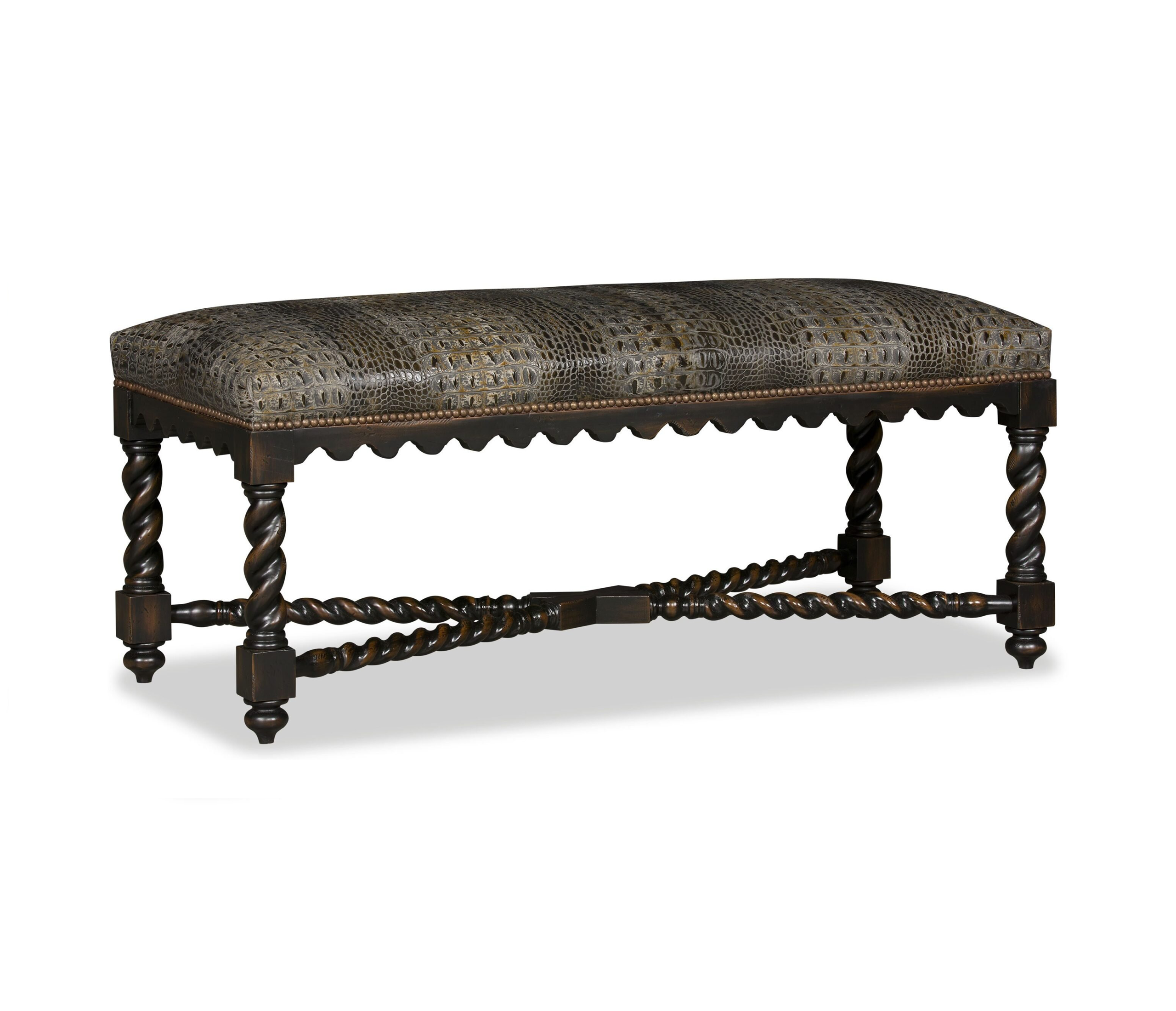9800-L9439-89-scaled Transitional Leather Bench with Nailhead Trim - Image 1