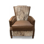 Traditional Leather Accent Chair with Nailhead Trim - Image 3
