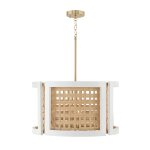 Lola Coastal Flat White and Matte Brass Pendant