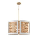Lola Coastal Flat White and Matte Brass Pendant - Image 4