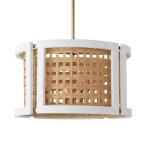 Lola Coastal Flat White and Matte Brass Pendant - Image 2