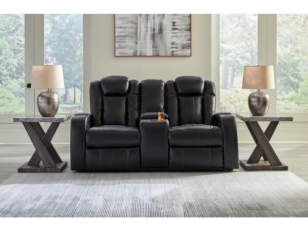 Contemporary Den Dual Power Reclining Loveseat with Console - Image 6