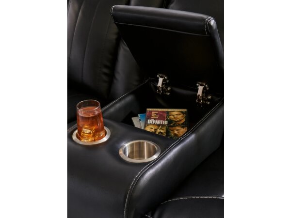 Contemporary Den Dual Power Reclining Loveseat with Console - Image 12