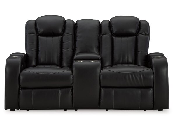Contemporary Den Dual Power Reclining Loveseat with Console - Image 3