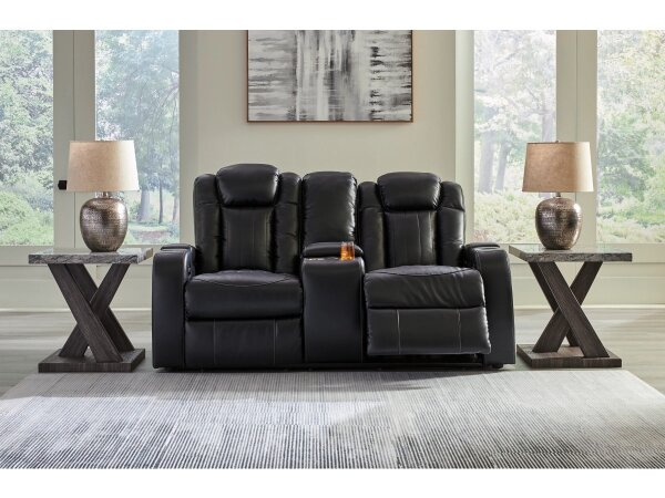 Contemporary Den Dual Power Reclining Loveseat with Console - Image 7