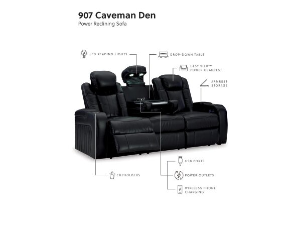 Contemporary Den Dual Power Reclining Loveseat with Console - Image 13