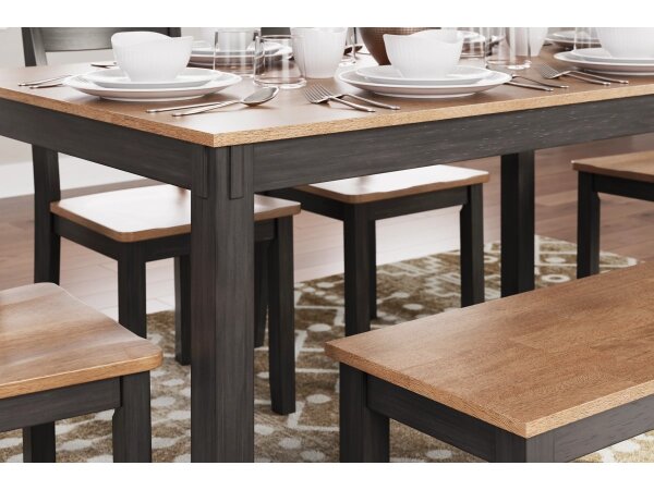 Glenhaven Farmhouse 6-Piece Dining Set with Chairs and Bench - Image 5