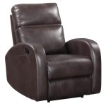 Devin Contemporary Manual Recliner - Brown