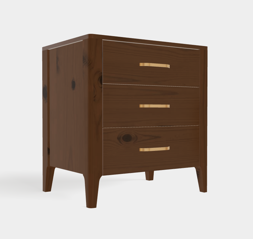 Toulon Transitional 3-Drawer Nightstand