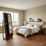 Occasional Storage Mirror in Rustic Cherry Finish - Image 3