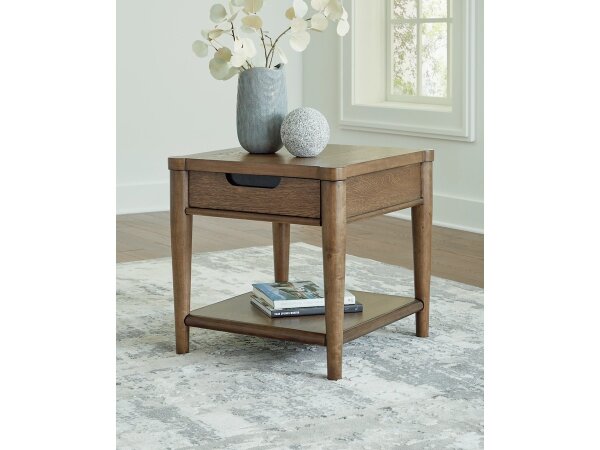 Rowan Mid-Century Modern End Table with Storage - Image 2