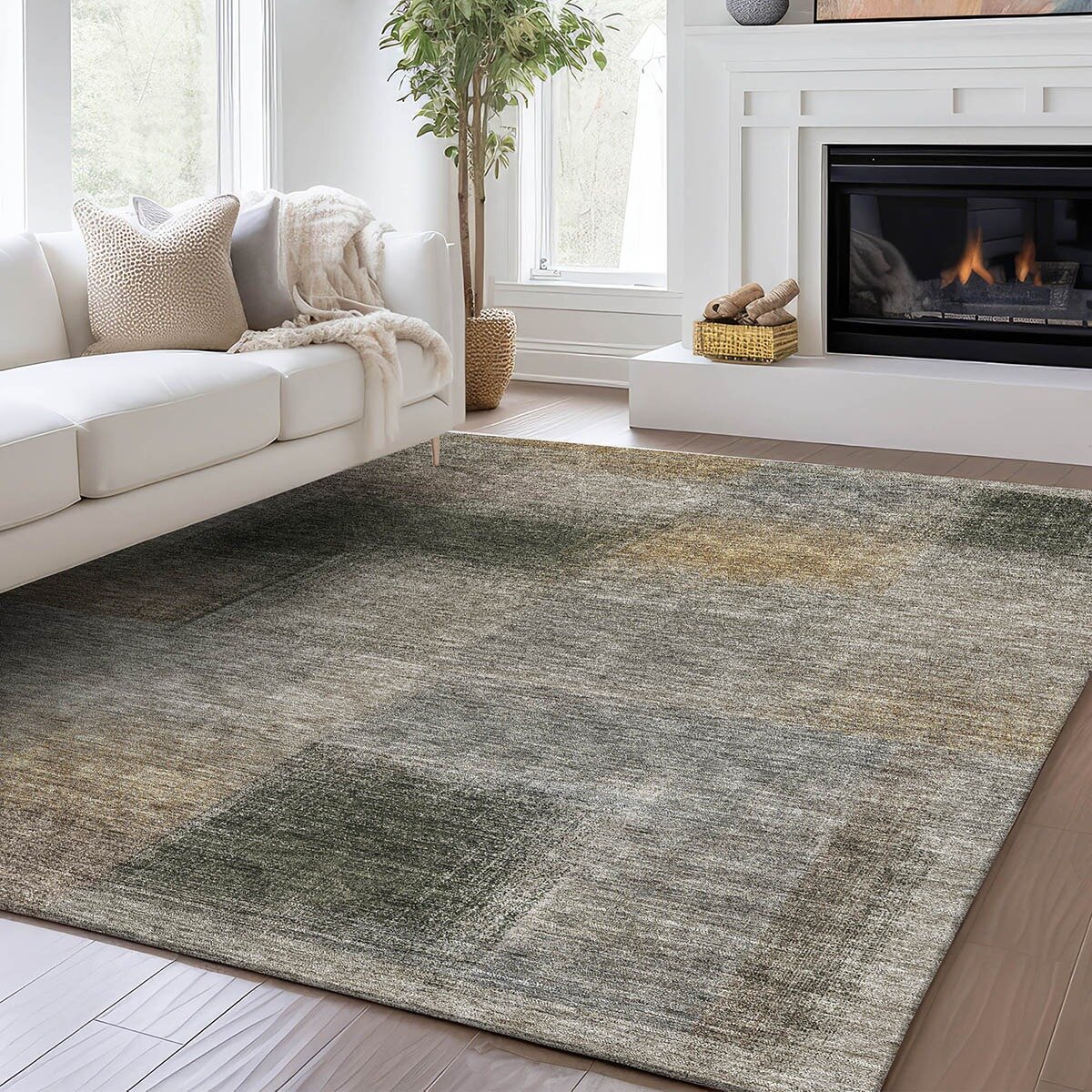 Trevi 5'x8' Washable Area Rug - Mocha – Montgomery's - Local South