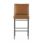 Crete Modern Leather Barstool - Image 3